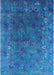 Mid-Century Modern Deep Sky Blue Oriental Rug, urb1824