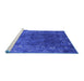 Sideview of Machine Washable Oriental Blue Industrial Rug, wshurb1824blu