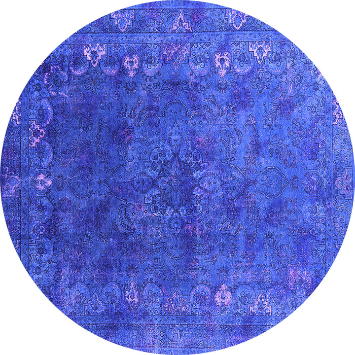 Round Oriental Purple Industrial Rug, urb1824pur