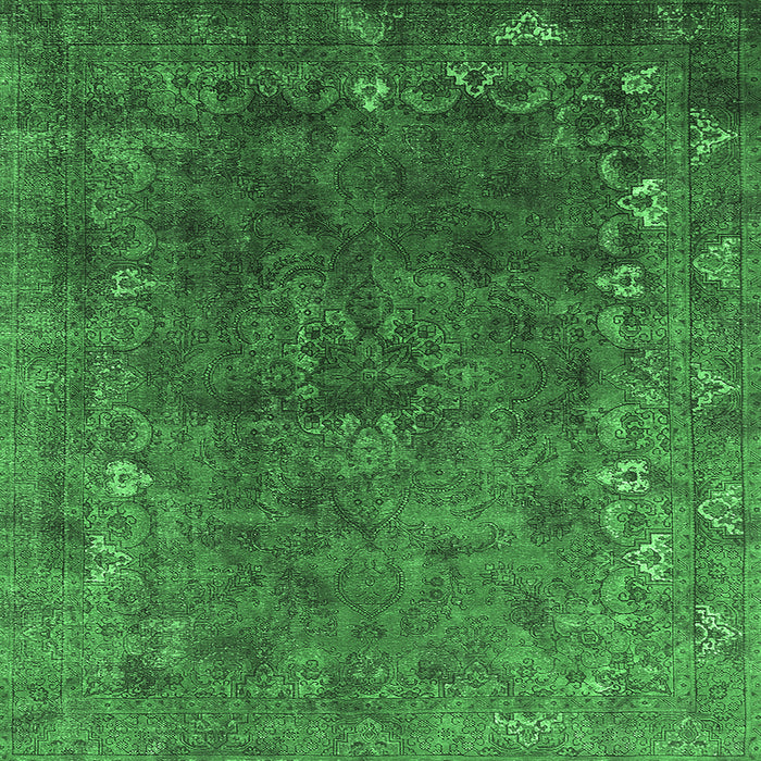 Square Oriental Emerald Green Industrial Rug, urb1824emgrn