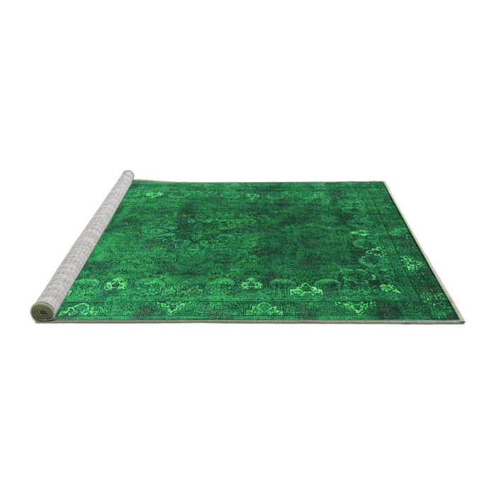 Sideview of Machine Washable Oriental Green Industrial Area Rugs, wshurb1824grn
