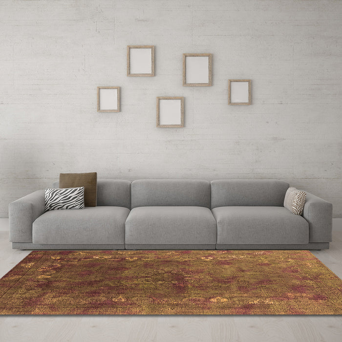 Machine Washable Oriental Orange Industrial Area Rugs in a Living Room, wshurb1824org
