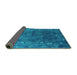 Sideview of Oriental Turquoise Industrial Rug, urb1824turq