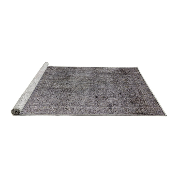 Sideview of Machine Washable Industrial Modern Carbon Gray Rug, wshurb1825