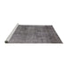 Sideview of Machine Washable Industrial Modern Carbon Gray Rug, wshurb1825