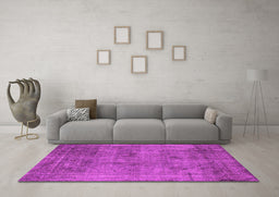 Machine Washable Oriental Pink Industrial Rug in a Living Room, wshurb1825pnk