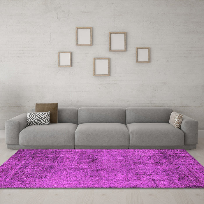 Machine Washable Oriental Pink Industrial Rug in a Living Room, wshurb1825pnk