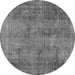 Round Oriental Gray Industrial Rug, urb1825gry