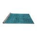 Sideview of Machine Washable Oriental Light Blue Industrial Rug, wshurb1825lblu