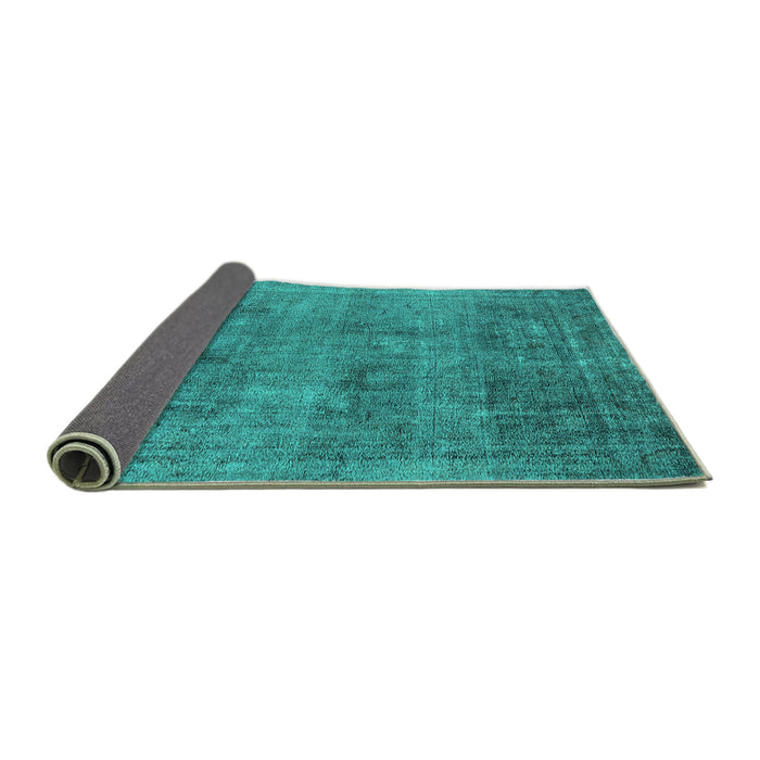 Sideview of Oriental Turquoise Industrial Rug, urb1825turq