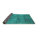 Sideview of Oriental Turquoise Industrial Rug, urb1825turq