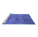 Sideview of Machine Washable Oriental Blue Industrial Rug, wshurb1825blu