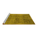 Sideview of Machine Washable Oriental Yellow Industrial Rug, wshurb1825yw