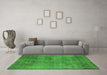 Machine Washable Oriental Green Industrial Area Rugs in a Living Room,, wshurb1825grn