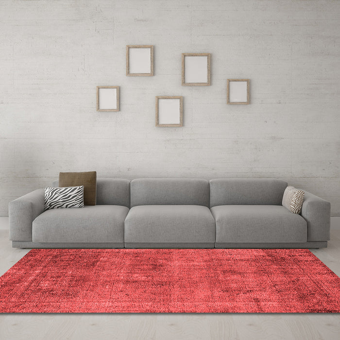 Industrial Red Washable Rugs