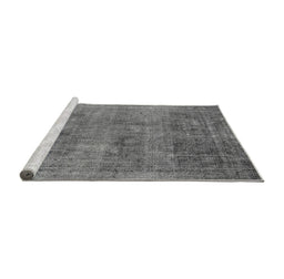 Sideview of Machine Washable Oriental Gray Industrial Rug, wshurb1825gry