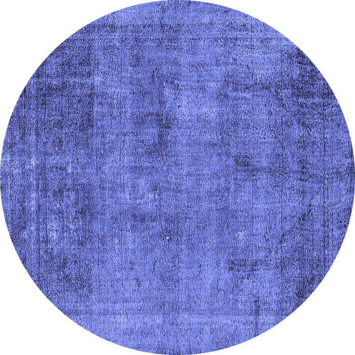 Round Oriental Blue Industrial Rug, urb1825blu