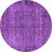 Round Oriental Purple Industrial Rug, urb1826pur