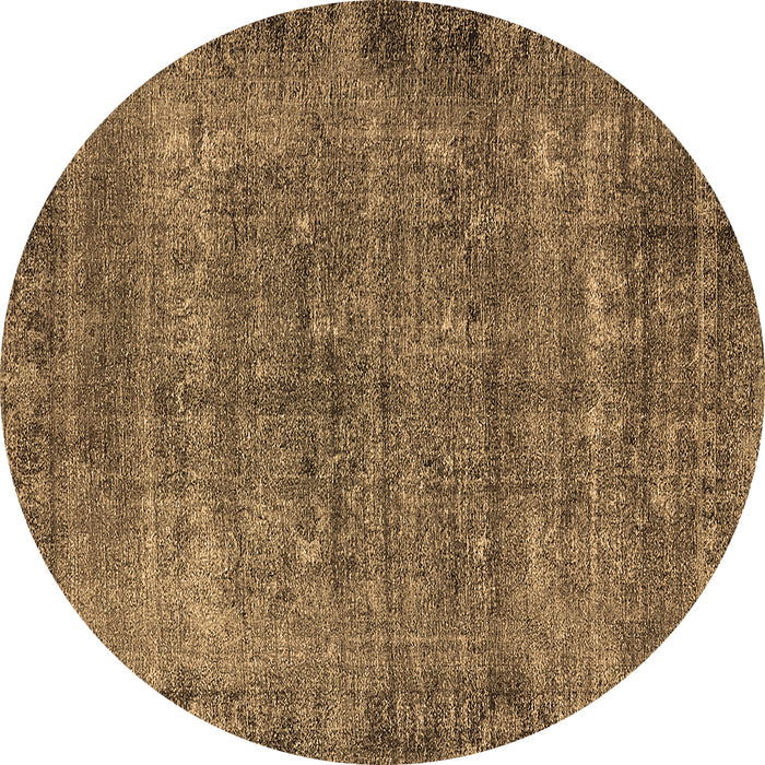 Round Oriental Brown Industrial Rug, urb1826brn