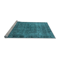 Sideview of Machine Washable Oriental Light Blue Industrial Rug, wshurb1826lblu