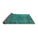 Sideview of Oriental Turquoise Industrial Rug, urb1826turq