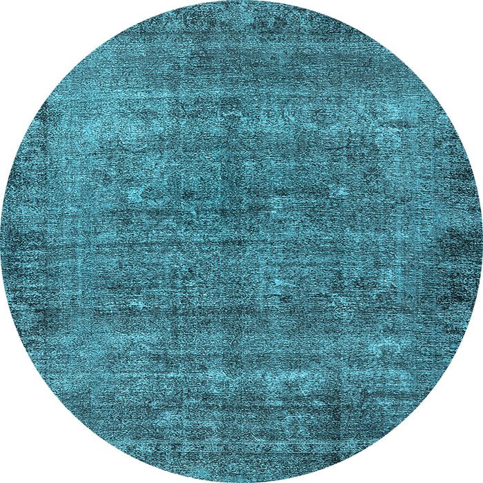 Round Oriental Light Blue Industrial Rug, urb1826lblu