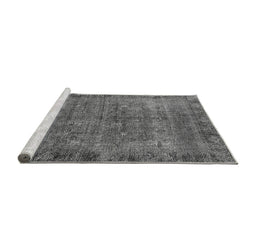 Sideview of Machine Washable Oriental Gray Industrial Rug, wshurb1826gry