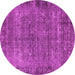 Round Oriental Pink Industrial Rug, urb1826pnk