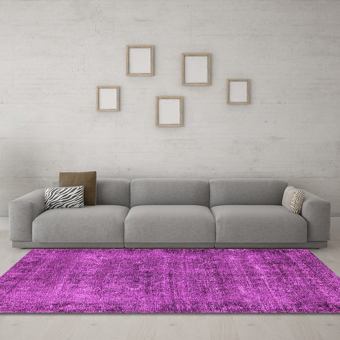 Machine Washable Oriental Pink Industrial Rug in a Living Room, wshurb1826pnk