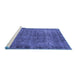 Sideview of Machine Washable Oriental Blue Industrial Rug, wshurb1826blu