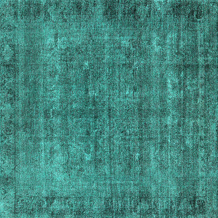 Square Machine Washable Oriental Turquoise Industrial Area Rugs, wshurb1826turq