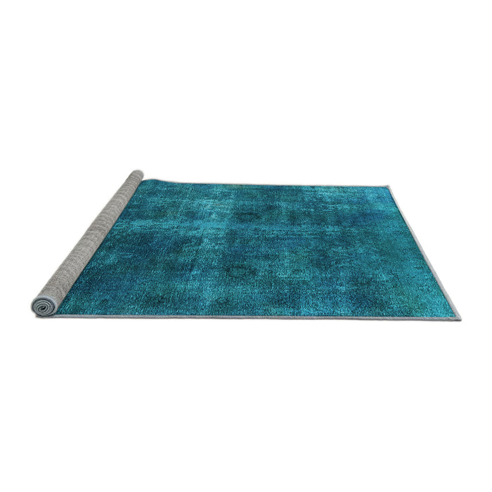 Sideview of Machine Washable Oriental Light Blue Industrial Rug, wshurb1827lblu