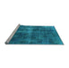 Sideview of Machine Washable Oriental Light Blue Industrial Rug, wshurb1827lblu