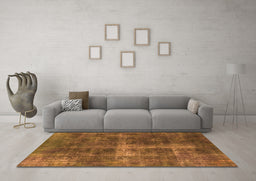 Machine Washable Oriental Orange Industrial Area Rugs in a Living Room, wshurb1827org