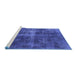 Sideview of Machine Washable Oriental Blue Industrial Rug, wshurb1827blu