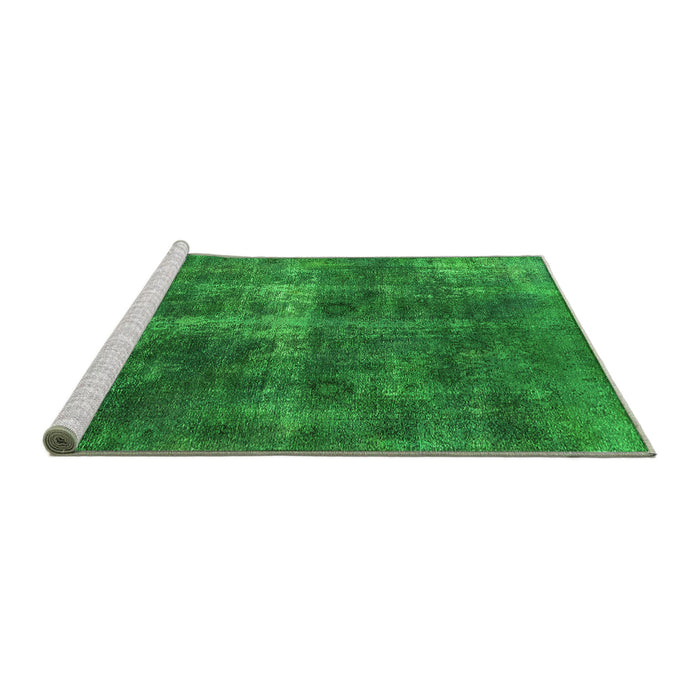 Sideview of Machine Washable Oriental Green Industrial Area Rugs, wshurb1827grn