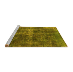 Sideview of Machine Washable Oriental Yellow Industrial Rug, wshurb1827yw