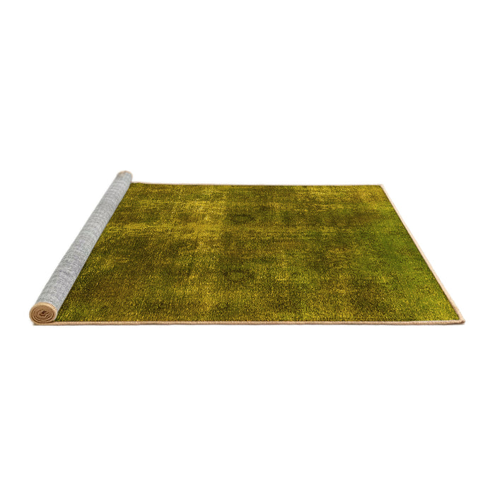 Sideview of Machine Washable Oriental Yellow Industrial Rug, wshurb1827yw