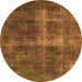 Round Oriental Orange Industrial Rug, urb1827org