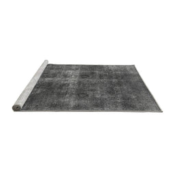 Sideview of Machine Washable Oriental Gray Industrial Rug, wshurb1827gry