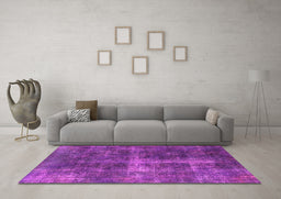 Machine Washable Oriental Pink Industrial Rug in a Living Room, wshurb1827pnk