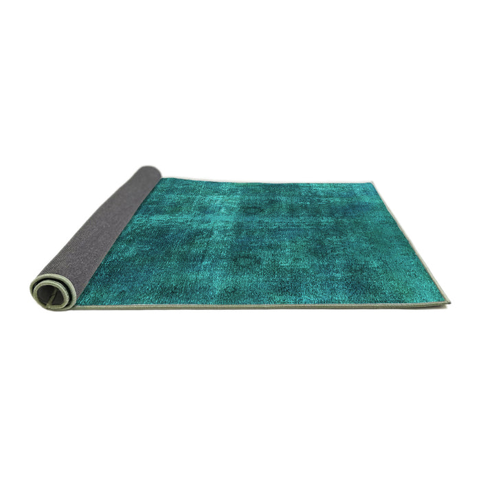 Sideview of Oriental Turquoise Industrial Rug, urb1827turq