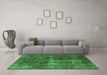 Machine Washable Oriental Emerald Green Industrial Area Rugs in a Living Room,, wshurb1827emgrn