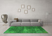 Machine Washable Oriental Green Industrial Area Rugs in a Living Room,, wshurb1827grn