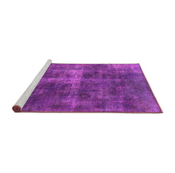 Sideview of Machine Washable Oriental Pink Industrial Rug, wshurb1827pnk