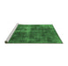 Sideview of Machine Washable Oriental Emerald Green Industrial Area Rugs, wshurb1827emgrn