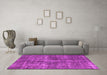 Machine Washable Oriental Pink Industrial Rug in a Living Room, wshurb1828pnk