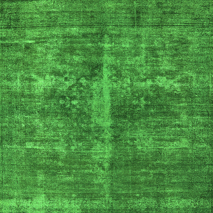 Square Machine Washable Oriental Green Industrial Area Rugs, wshurb1828grn