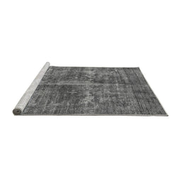 Sideview of Machine Washable Oriental Gray Industrial Rug, wshurb1828gry