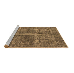 Sideview of Machine Washable Oriental Brown Industrial Rug, wshurb1828brn